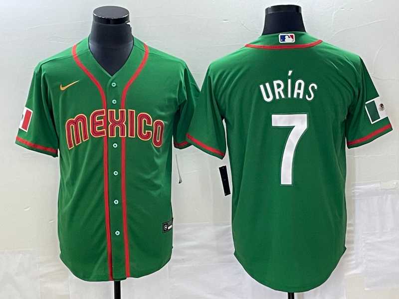 Men%27s Mexico Baseball #7 Julio Urias 2023 Green World Classic Stitched Jersey->2023 world baseball classic->MLB Jersey
